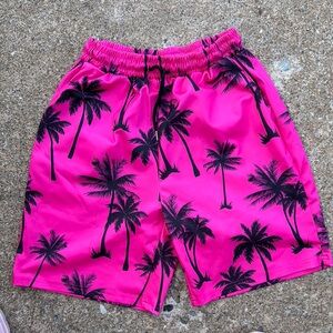 Men’s Pink Palm Tree Print Shorts